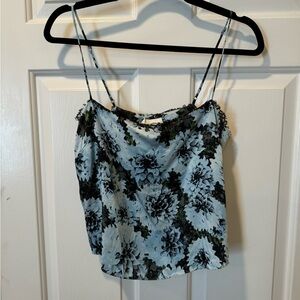 Fleur du Mal blue floral silk cami